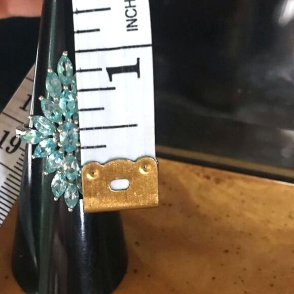 Natural Blue Apatite Sterling Silver Ring Size 5 - Picture 6 of 7